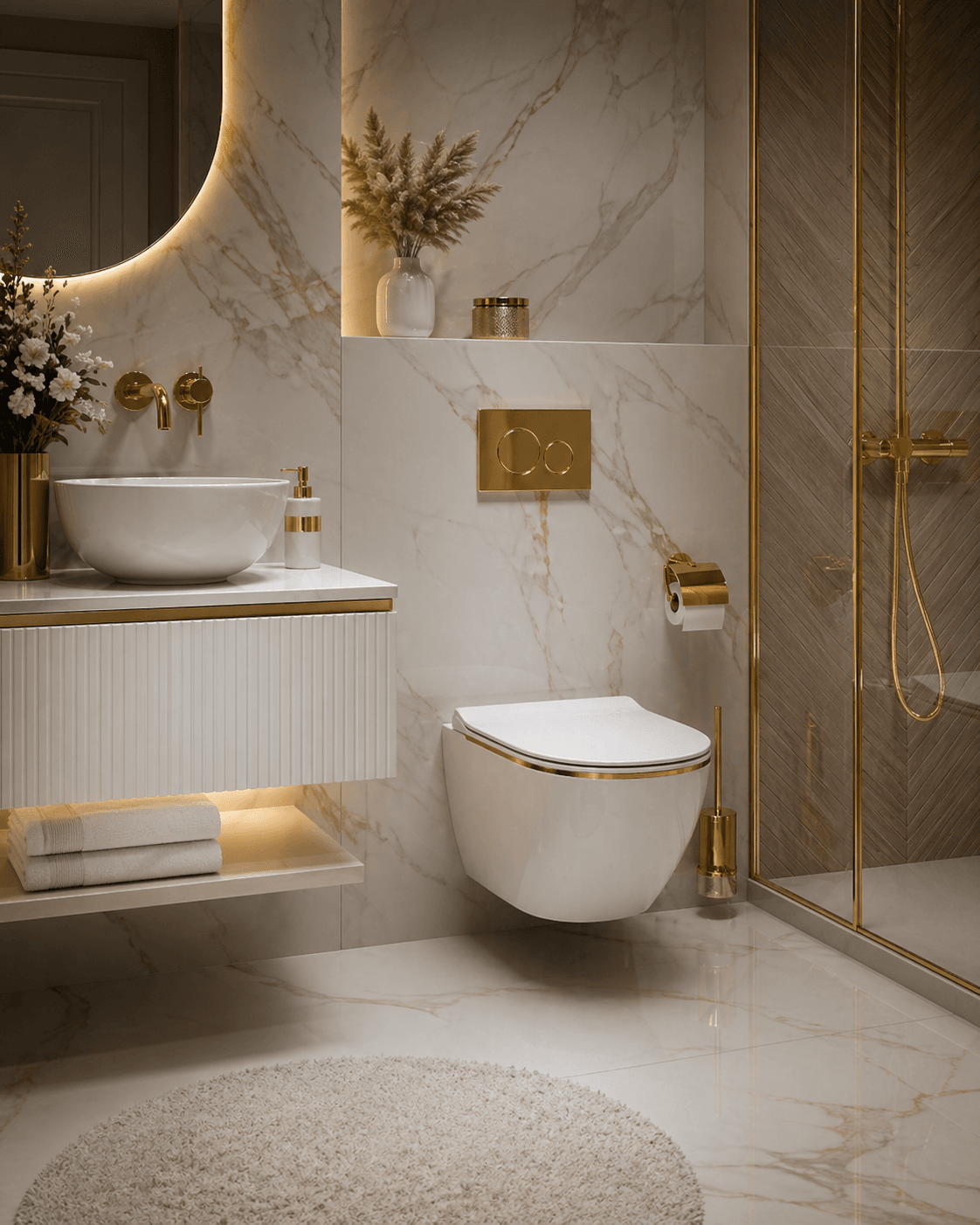 Baie modernă cu vas WC suspendat și mobilier elegant — colecția Keramka 2026